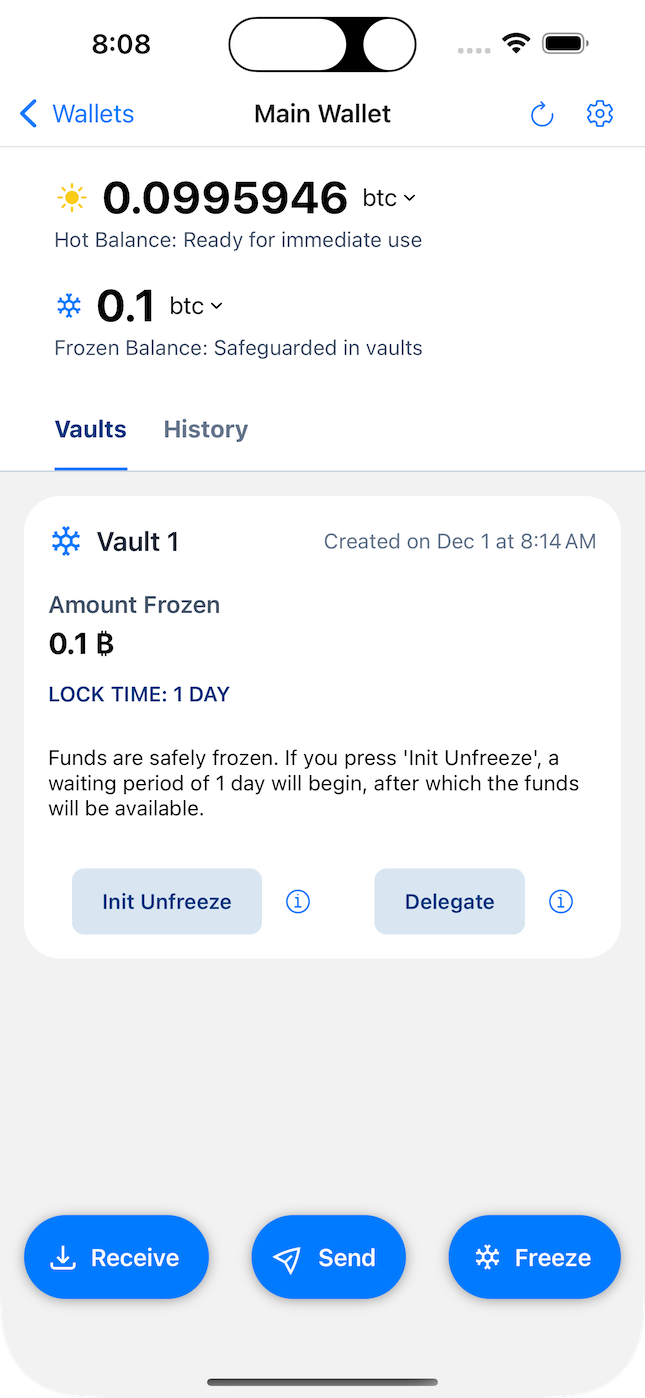 Rewind Bitcoin App Screenshot